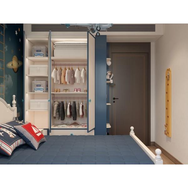 Armario de habitación de niños de acero azul armario personalizado de acero inoxidable duradero con paneles de pared