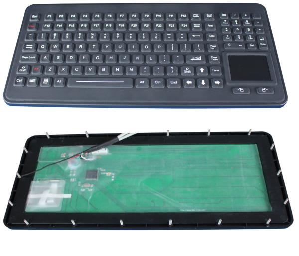 Teclado antimicrobial durável do silicone de 120 chaves com o teclado numérico do touchpad