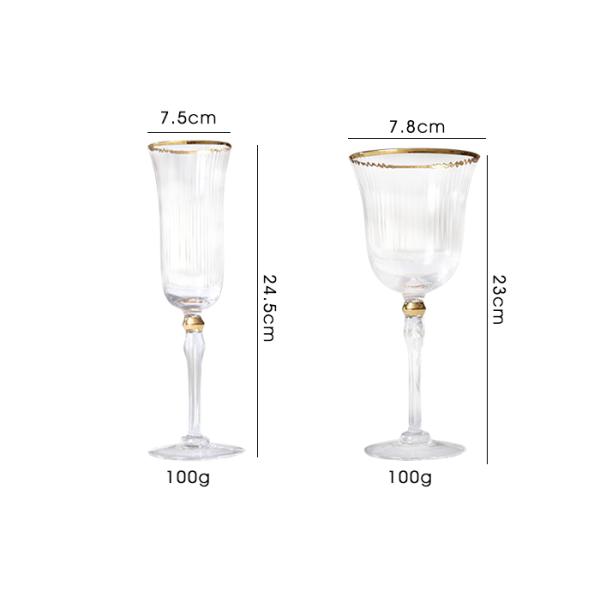 Luxury Long Stem Wine Glasses Glass Crystal Champagne Glass 100ml Capacity