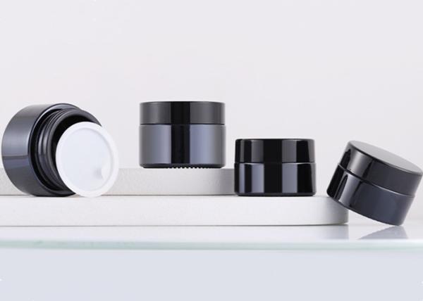 Black 20g 30g 50g Luxury Skincare Glass Jar Cosmetic Face Cream Jar