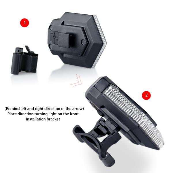 Wireless Remote Control LED Direction Indicator Cycling Warning Light for Commuters