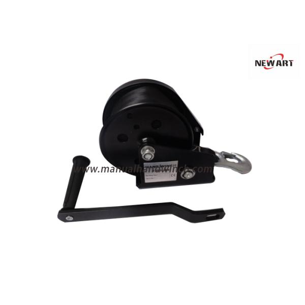 Geared Hand Crank Winch / 1200lbs Capacity Automatic Brake Winch With Strap