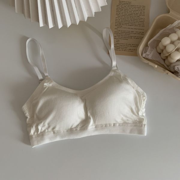 New Style Women Wholesale Pure Cotton Ribbed Bra Thin Slim Girl Special Cotton Bra Low Minimum Order Quantity Wholesale