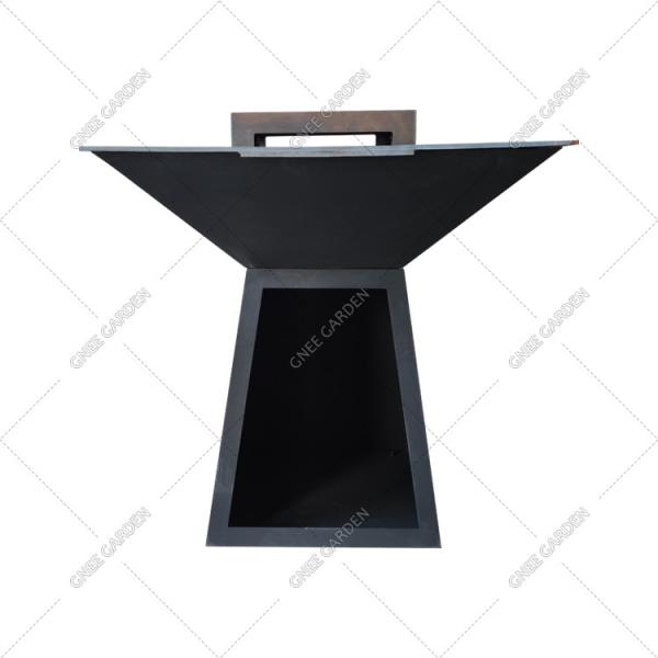 Bbq Rusty Corten Steel Fire Pits With Log Store BBQ Gas Grill Outdoor BBQ Grill