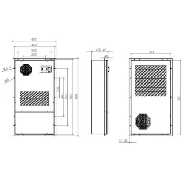Кондиционер 2000W частоты DC48V переменный, кондиционер IP55 шкафа телекоммуникаций делает пылезащитное водостойким
