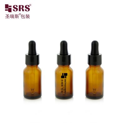 15 ml 0,5 oz de Ambre Vazio Cor Redondo Espesso Mofo de Parede de Garrafa de Vidro de Óleo Essencial