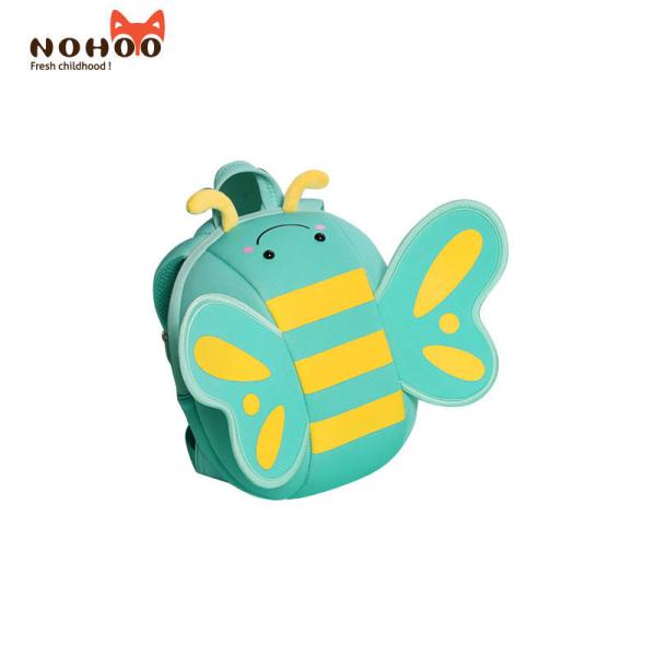 Nohoo factory price blue butterfly 3D cartoon backpack preschool neoprene Backpack for girls