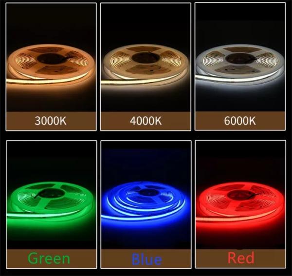 320leds/m LED COB Flexible Strip DC24V 12V 5m 10W for Landscape Lighting -25 50C CRI 90