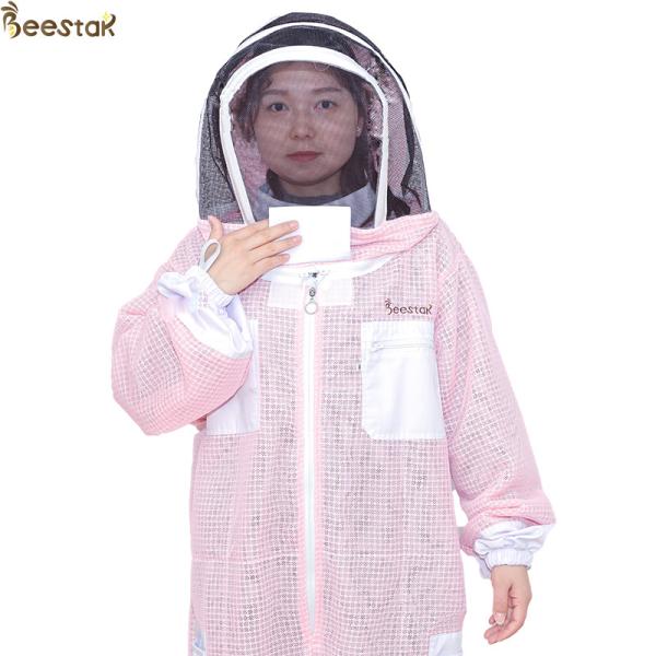 Hooded Breathable and Pink Beekeeping Protective Clothing With High Quality Zipper