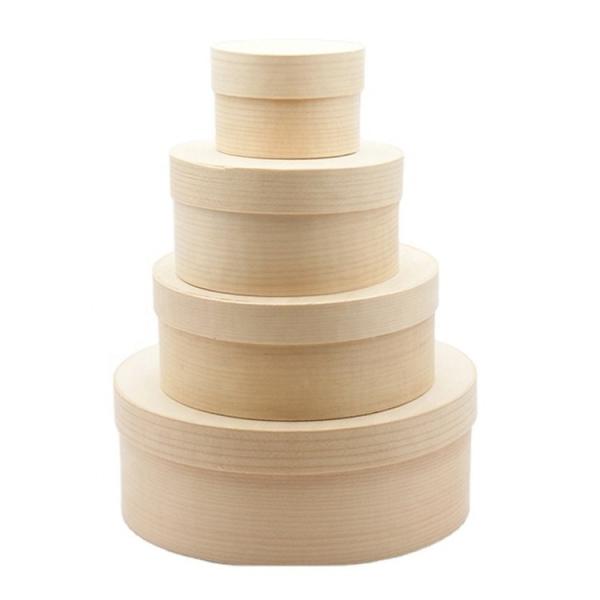 Natural Wood Color Wooden Box for Custom Round Cake Cheese Cake Salad Fruits Packaging