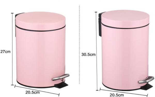 Metal Office Home Indoor Trash Can With Step Pedal 7L Dust Bin Storage