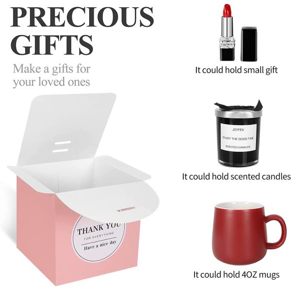 Fête de mariage Favorite Rose Petite boîte cadeau 4x4x4 pouces pour la tasse de bougie et Cupcake