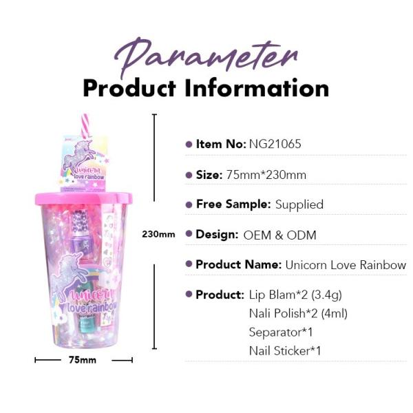 Safety Nail Art Package Kit Nail Paint Art Kit With Unicorn Drinking Cup