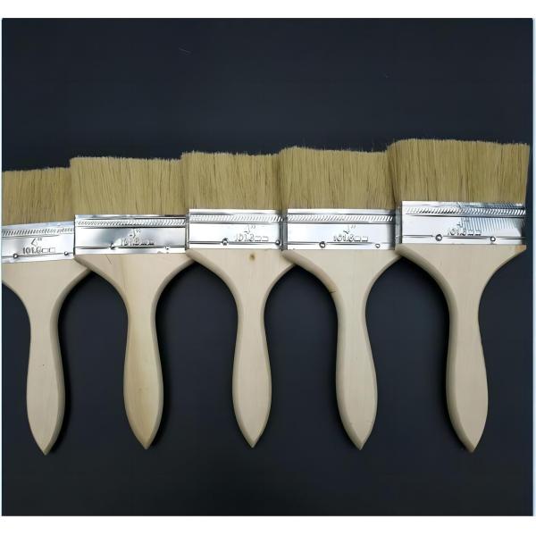 Применение настенной краски с 4-дюймовой чистой щеткой и белой деревянной ручкой