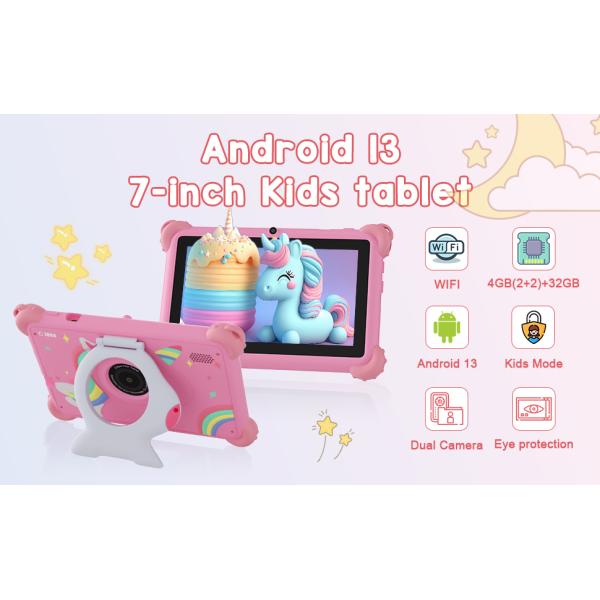 C Idea Android 13 Kids Tablet 4+32GB Образовательный планшет Kidspad с дружественным приложением CM91 розовый