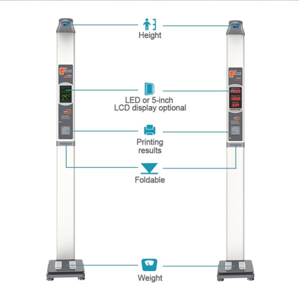 Foldable BMI Weight Machine for Hospital Medical Human Height Weighing Customized Support