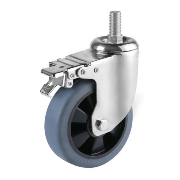 Medium Heavy Duty Industrial Caster Wheel TPR Tread PP Core Swivel Plate Castor for Trolley and Equipment