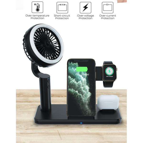 15w Fast Wireless Charger with Cooling Fan and Adjustable Phone Dock in PC Fireproof Material
