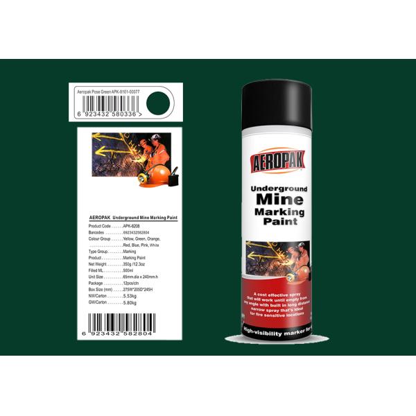 Зеленый цвет представления краски для пульверизатора подземного рудника AEROPAK 500ML отмечать для конструкции с ROHS
