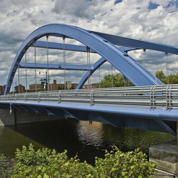 Metal Arch Bridge System Tied Steel Bowstring Arch Girder Hot Dip Galvanized