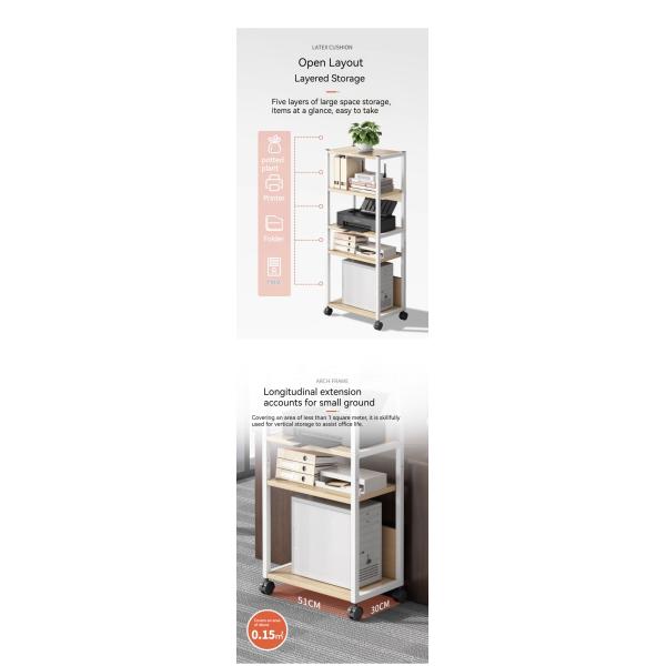 Commercial Furniture 3 Tier Movable Printer Stand Multi-purpose Desk Organizer
