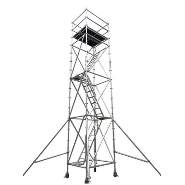Ring Lock Access Mobile Aluminium Tower Scaffold 2-40m Height With Fewer Components