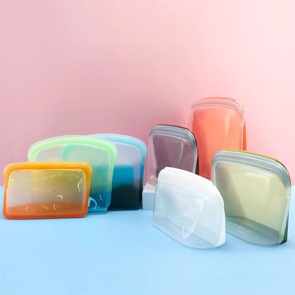 Sacs de conservation alimentaire réutilisables en silicone écologiques – Hermétiques, sans BPA et étanches – Sans danger pour le congélateur, le micro-ondes et le lave-vaisselle – Parfaits pour la préparation des repas, les restes, les aliments pour bébés et les voyages