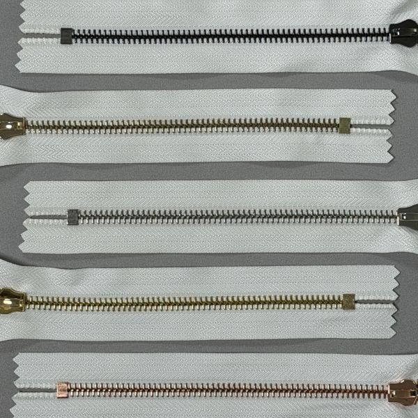Durable #5 Euro Teeth Metal Closed End Zipper Bright Nickel Precise Dimensions