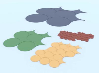Le plafond acoustique non-toxique multicolore de fibre de polyester 3D couvre de tuiles antidéflagrant