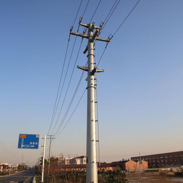hot dip galvanized distribution transformer power pole steel tubular poles steel tubular poles