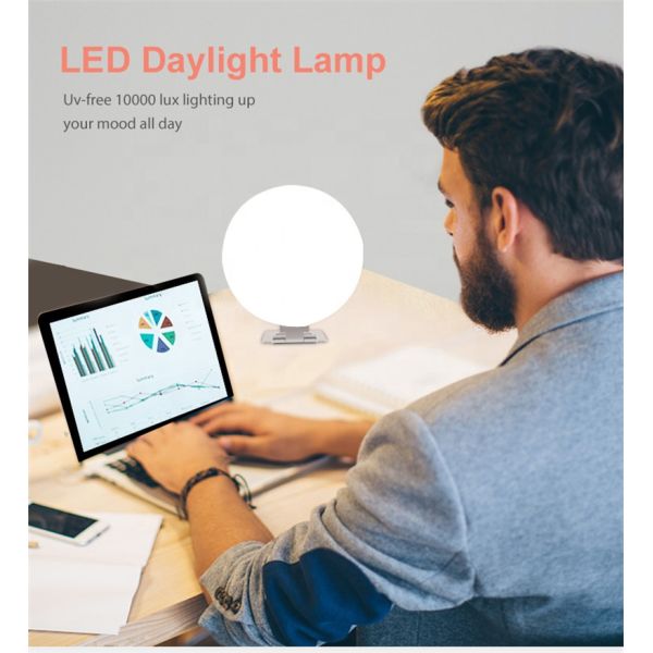 3000K to 6500K Color Temperature Led Phototherapy Light 5 Level Brightness Adjustable White Color Depression Therapy Lamp