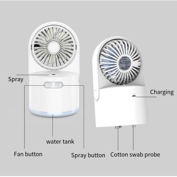 USB Rechargeable Table Fan for Home Office Foldable Desk Fan Misting Rechargeable