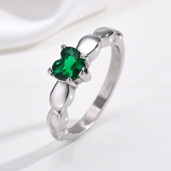 Channel Setting Inlay CZ Stainless Steel Rings 18K Gold Plated For Wedding Engagement