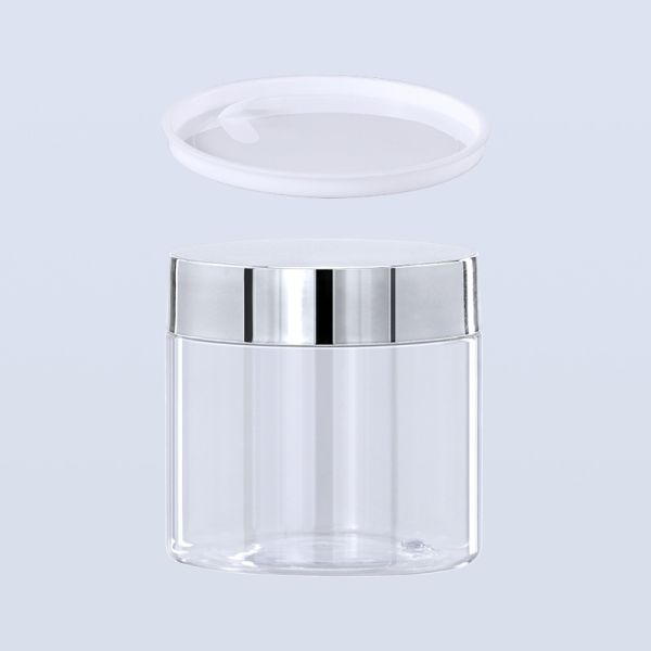 Plastic Jars Round Clear Cosmetic Container with Black Lids, Bagease Slime Jars for Lotion, Cream, Ointments, Makeup, Eye shadow, Rhinestone, Samples, Pot, Travel Storage