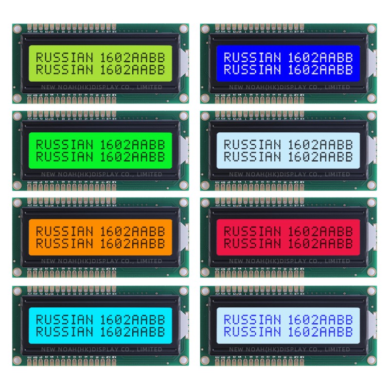 Russian Yellow Green Film 1602W-6 Large Window Double Row LCD Screen Module 64*16MM AIP31066L