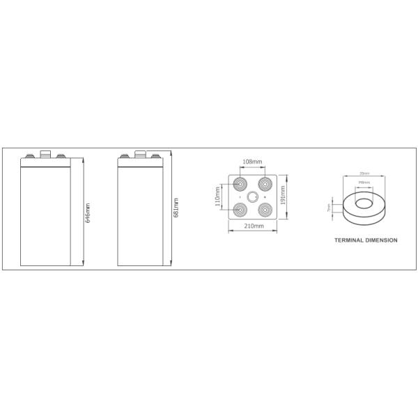 ABS Material Case Gel Cell Deep Cycle Battery , 2V800Ah Pure Gel Battery Long Lifetime