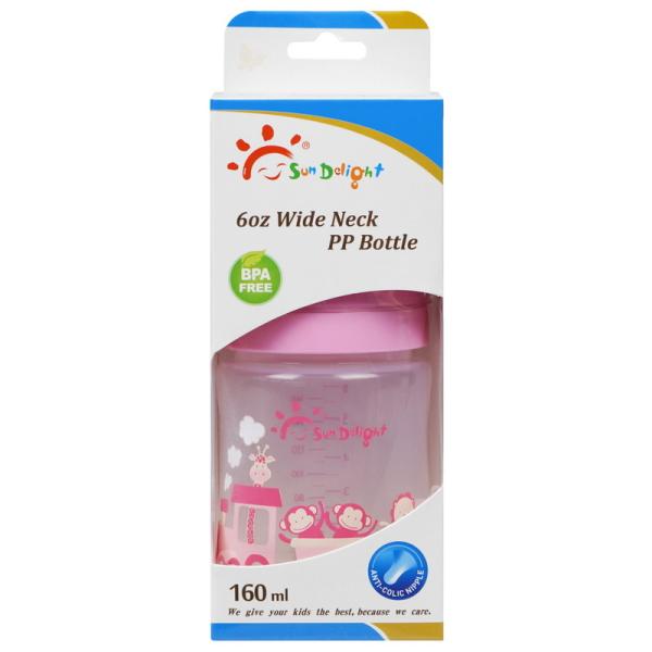 160ml PP Baby Feeding Bottle Wide Neck Washable