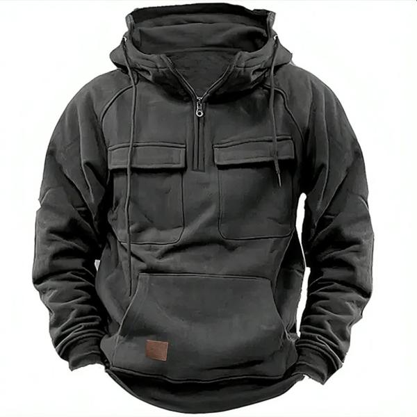 Solid Color Men's Pullover Hoodie Casual Sweatshirt Coat for Autumn and Winter R