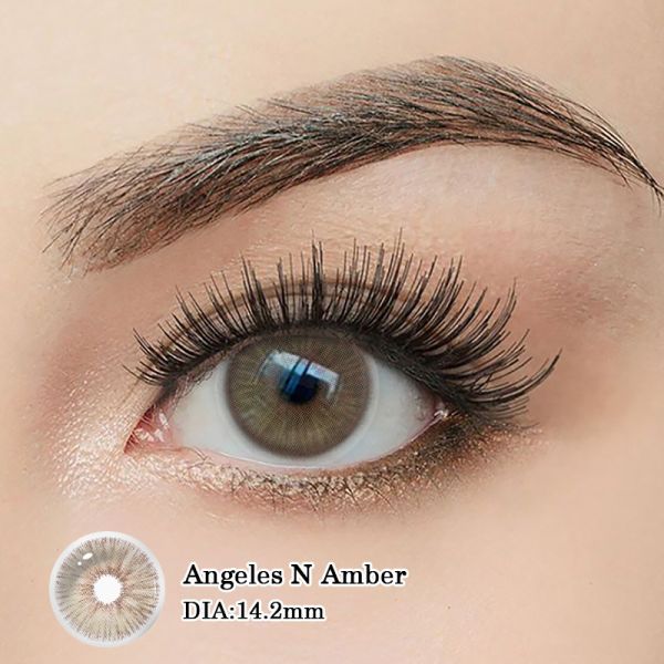 Angeles N Amber 14.2mm Yearly Disposable Contact Lenses with 40% Water Content and 8.5 Base Curve