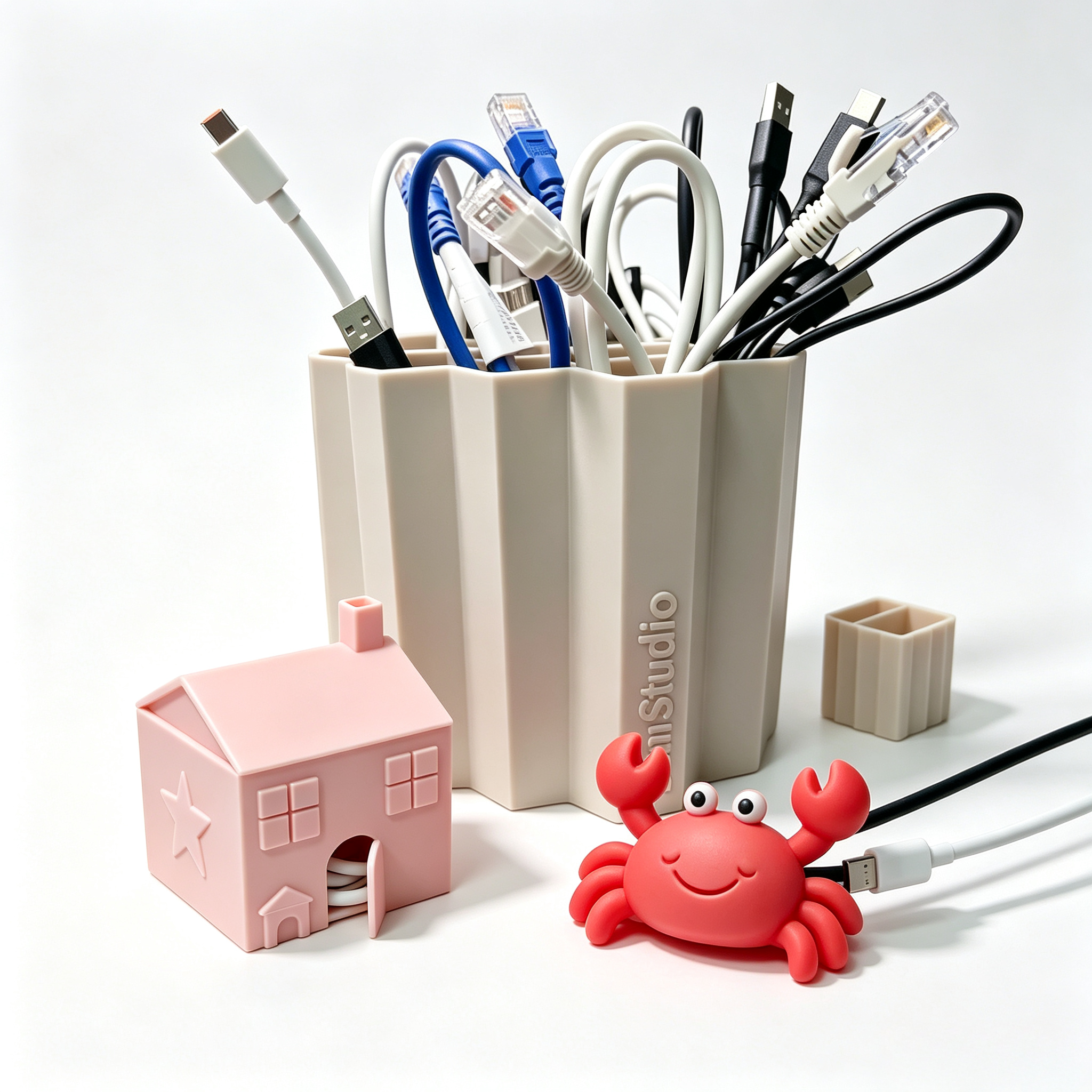 OEM 3D Printed Office Supplies Biodegradable Multicolor Charging Cable Holder