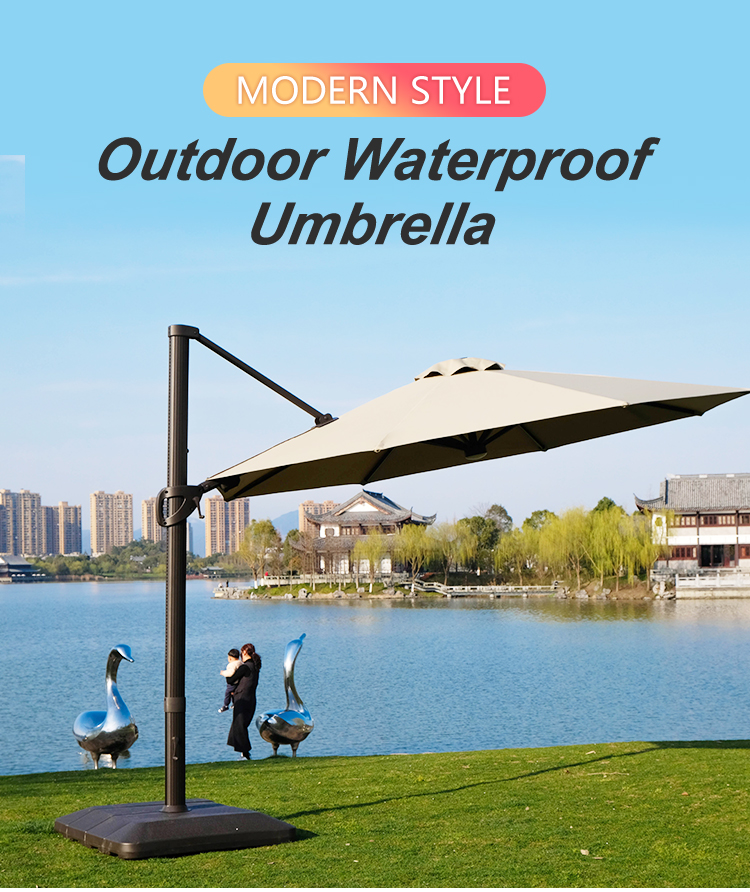 Патио консольное водоустойчивое Sunbrella сада 3.5m римское