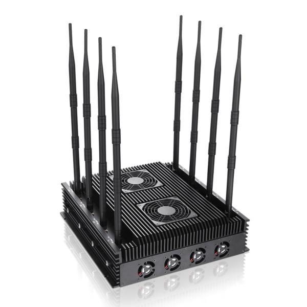 New powerful 8 antennas jammer block 2G, 3G, 4G,5G signals. adjustable 72W output power cover range up to 80m