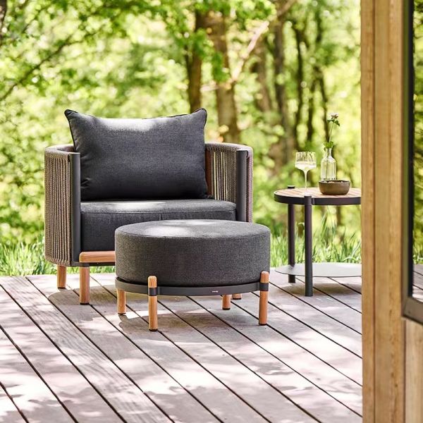 Outdoor leisure set Aluminum frame Rope Table and Chair Set