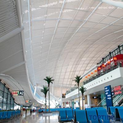Windproof Suspended Aluminium Multi Panel System White Metal Square Linear Strip Ceiling Grid