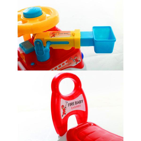 Four Wheel Sit to Stand Toddler Ride On Toy Ages 1-3 Kids Walking Aid Vehicle Learning Walker Children's Scooter Twisted Fire Truck Sliding