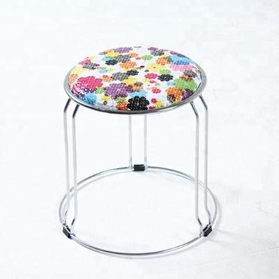 Plastic / Cloth / PU Dining Chairs With Abrasion Resistant Stainless Steel Frame