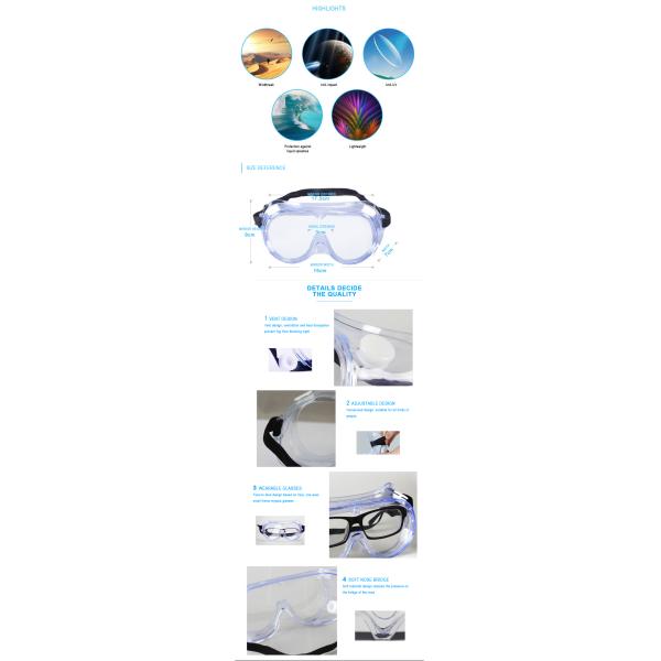 Silicone Safety Glasses Protective Medical Use Goggles   New Model Antifog Visor Vented Safety Silicone Protective Trans