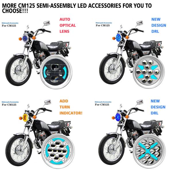 Aluminum Shell Red Skull Headlight For Motorcycle Automotive DRL LED Headlight