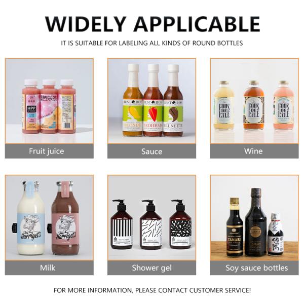 Tabela Máquina de rotulagem de garrafas horizontais redondas Máquina de rotulagem automática aplicadora de rótulos de arranhões