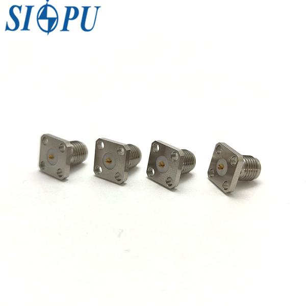 SMA Female RF Coaxial Connector – Flange Mount, Stainless Steel, 18GHz Frequency Durability